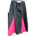 FALDA FLAMENCA NEGRA CON GODETS FUCSIA T-XL