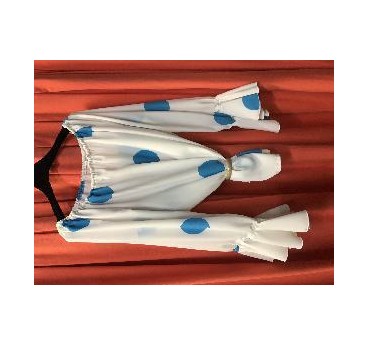 CAMISA FLAMENCA BLANCA LUNAR AZUL GALLETAT-44