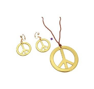 COLGANTE Y PENDIENTES HIPPIES 7CM-3CM