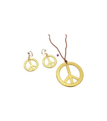 COLGANTE Y PENDIENTES HIPPIES 7CM-3CM