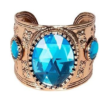 BRAZALETE DORADO CON PIEDRAS AZULES