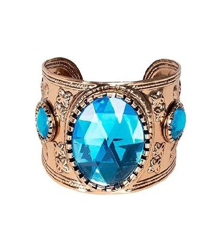 BRAZALETE DORADO CON PIEDRAS AZULES