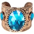 BRAZALETE DORADO CON PIEDRAS AZULES