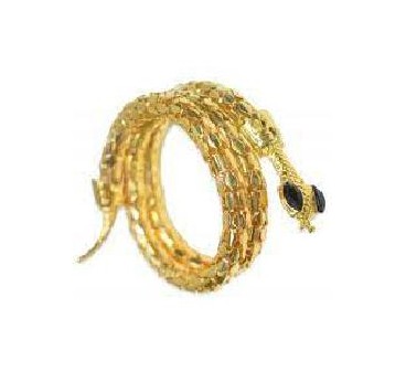 BRAZALETE METAL DORADO  CON ESCAMA Y CABEZA SERPIENTE