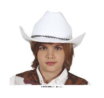 SOMBRERO VAQUERO FIELTRO BLANCO INFANTIL