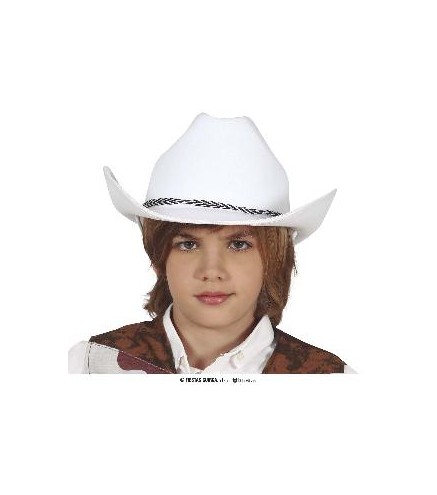 SOMBRERO VAQUERO FIELTRO BLANCO INFANTIL