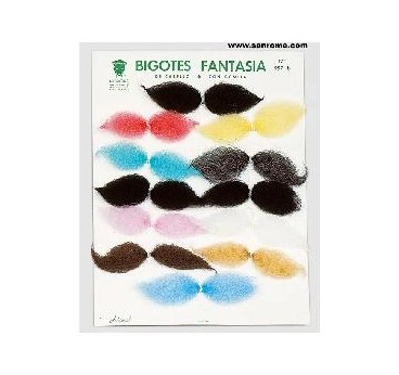 -BIGOTES DE CABELLO COLORES CON GOMITA