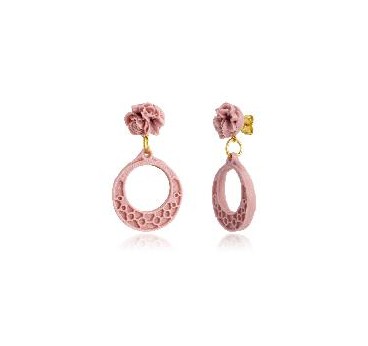 PENDIENTES BOTON NIÑA ARO SALMON