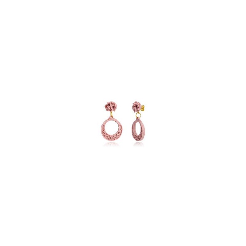 PENDIENTES BOTON NIÑA ARO SALMON