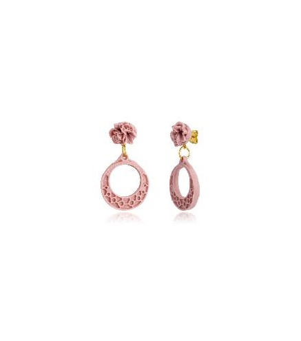 PENDIENTES BOTON NIÑA ARO SALMON