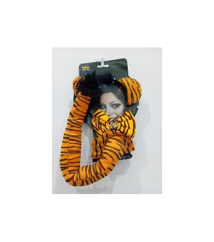 CONJUNTO DIADEMA PAJARITA Y RABO TIGRE