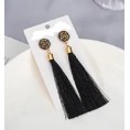 PENDIENTES FLECO BOTON NEGRO