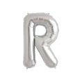 GLOBO LETRA "R" 86 CM PLATA