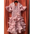 VESTIDO ALCAZAR ROSA LUNARES BLANCOS T-26