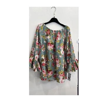 CAMISA FLAMENCA VERDE AGUA FLORES T-42