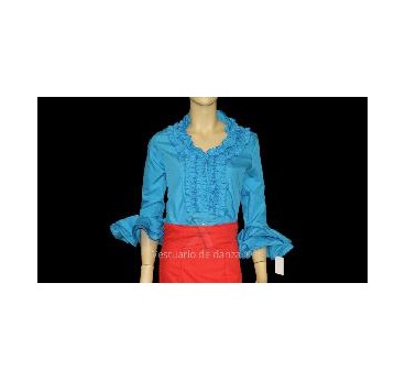 CAMISA FLAMENCA AZUL TURQUESA T-44