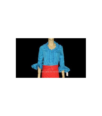 CAMISA FLAMENCA AZUL TURQUESA T-44