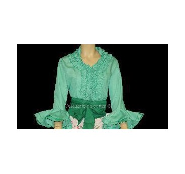 CAMISA FLAMENCA VERDE AGUA T-50