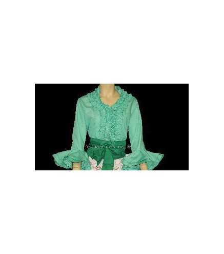 CAMISA FLAMENCA VERDE AGUA T-50