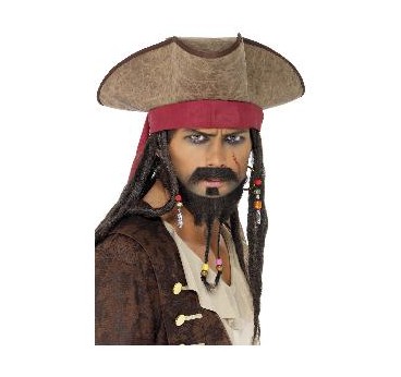 SOMBRERO PIRATA CON RASTAS