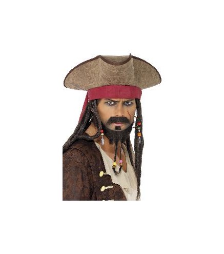 SOMBRERO PIRATA CON RASTAS