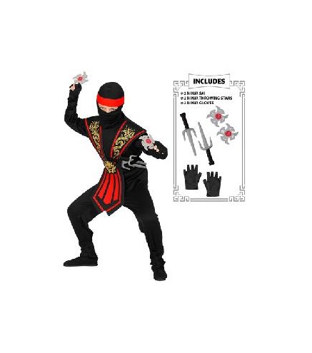 DISFRAZ NINJA KOMBATROJA CON ARMAS T 8-10