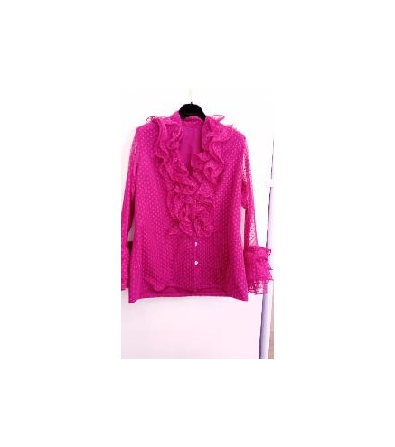 CAMISA MODELO CLAVEL FORRADA MAGENTA T-46