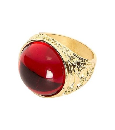 ANILLO ORO GEMA ROJA