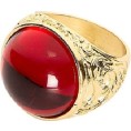 ANILLO ORO GEMA ROJA