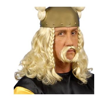 PELUCA VIKINGO RUBIA CON BIGOTE