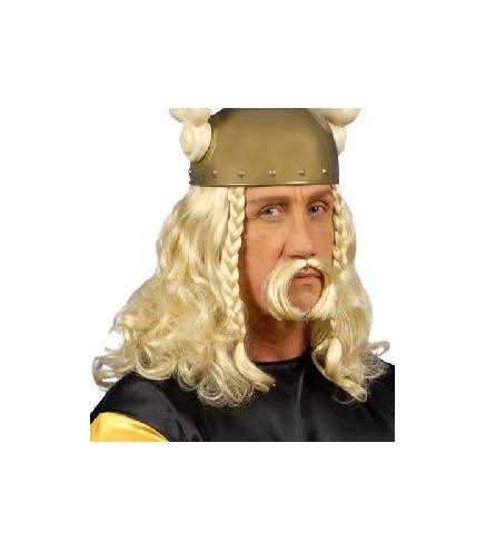 PELUCA VIKINGO RUBIA CON BIGOTE