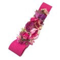 CINTURON ELASTICO FLORES FUCSIA