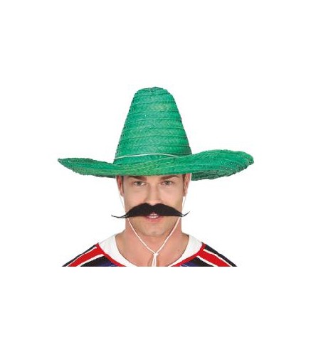 SOMBRERO MEXICANO PAJA 50CM. VERDE