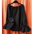 CAMISA FLAMENCA NEGRA LUNAR PUNTO ALFILER T-UNICA