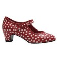 ZAPATO FLAMENCO POLIPIEL ROJO LUNARES T-32