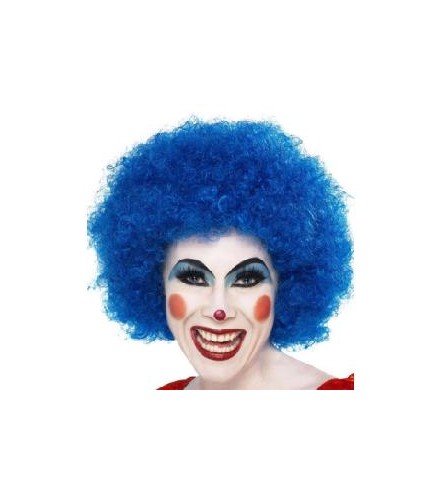 PELUCA PAYASO AZUL RIZADA