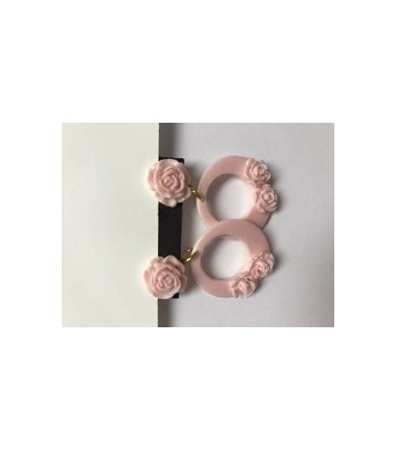 PENDIENTES ARO ROSA FLOR INFANTIL