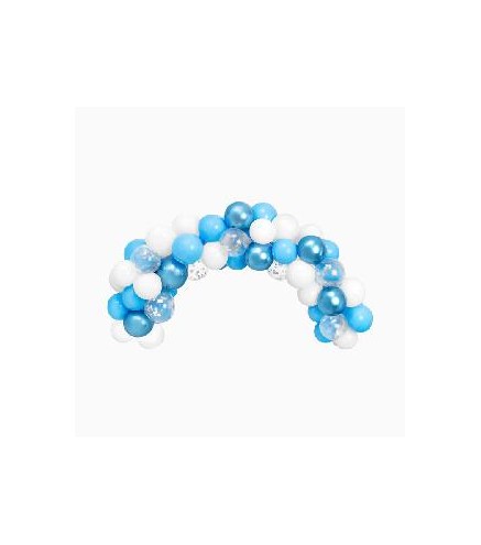 SET ARCO GLOBO AZUL Y PLATA 2.5 M