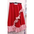 FALDA FLAMENCA ROJA  2 VOLANTES DIAGONAL T-XL