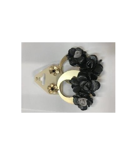 PENDIENTES CESTA ARO FLOR NEGRA