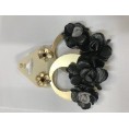 PENDIENTES CESTA ARO FLOR NEGRA