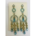 PENDIENTES JOYA PIEDRAS AZULES DOS AROS