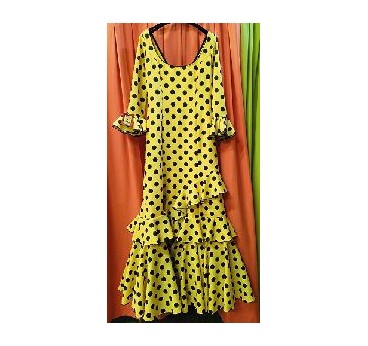 VESTIDO PODERIO AMARILLO LUNAR EURO NEGRO T- 40