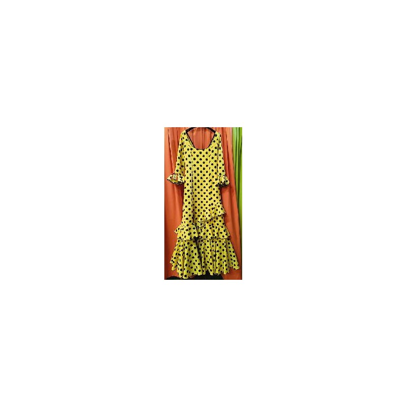 VESTIDO PODERIO AMARILLO LUNAR EURO NEGRO T- 40