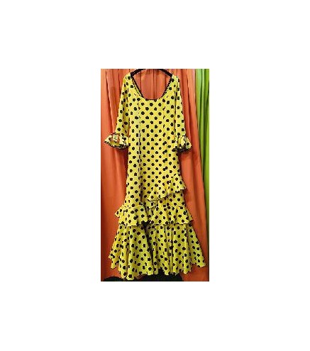 VESTIDO PODERIO AMARILLO LUNAR EURO NEGRO T- 40