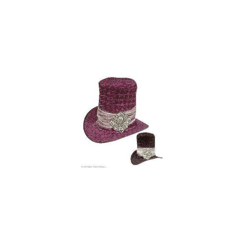 -SOMBRERO COPA TERCIOPELO CALAVERA PURPURA