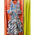 VESTIDO PATIOS AZUL ESTAMPADO FLORES T-38