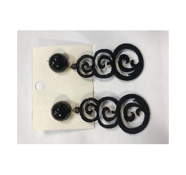 PENDIENTES LARGO RESINA NEGRO