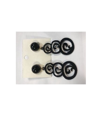 PENDIENTES LARGO RESINA NEGRO