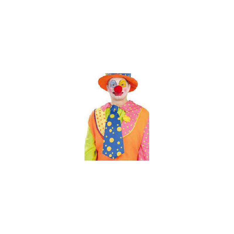 CORBATA AZUL PAYASO LUNAR NARANJA 45 CM